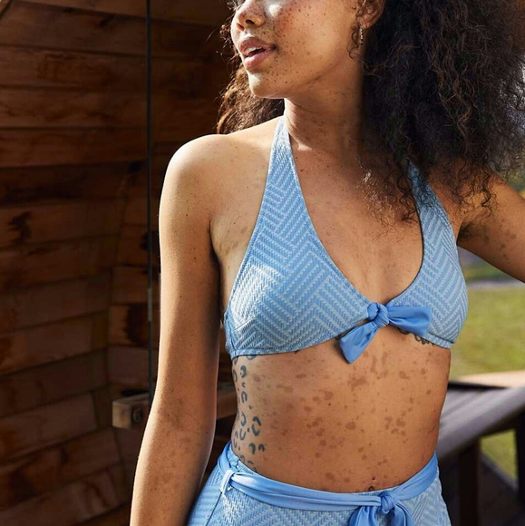 🌱HOST PICK🌱Aerie Jacquard Halter Tie Bikini Top - Picture 4 of 6